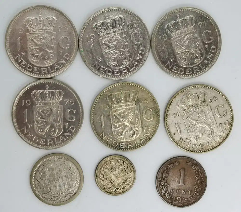 Koin Belanda Campuran 1904; 1917;1937; 1955; 1964;1971; 1972:1973:1975
