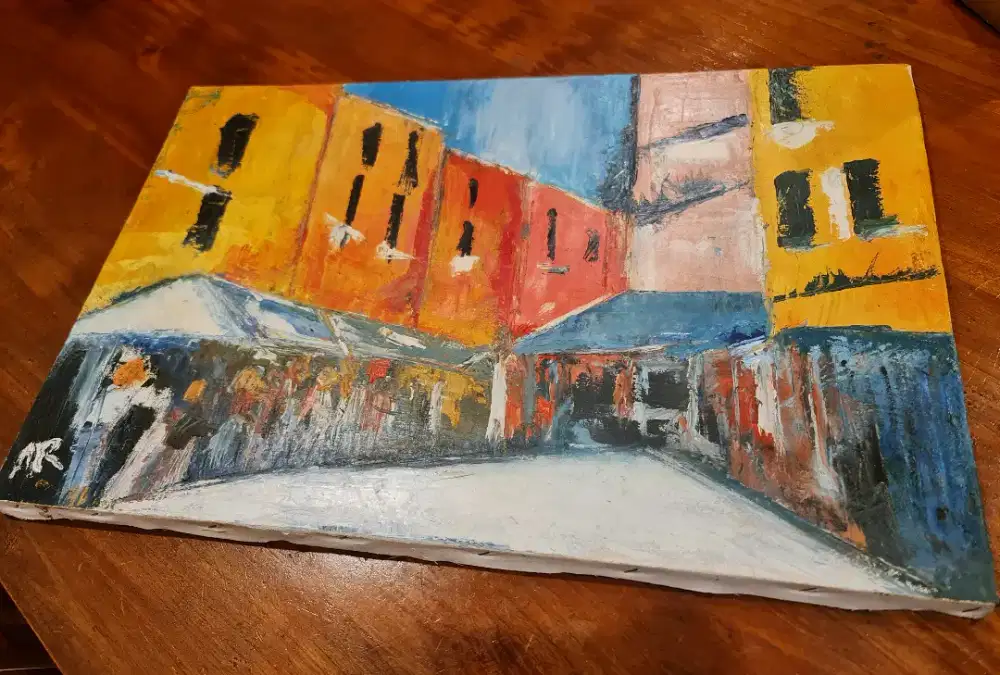 Lukisan cat air (the market)