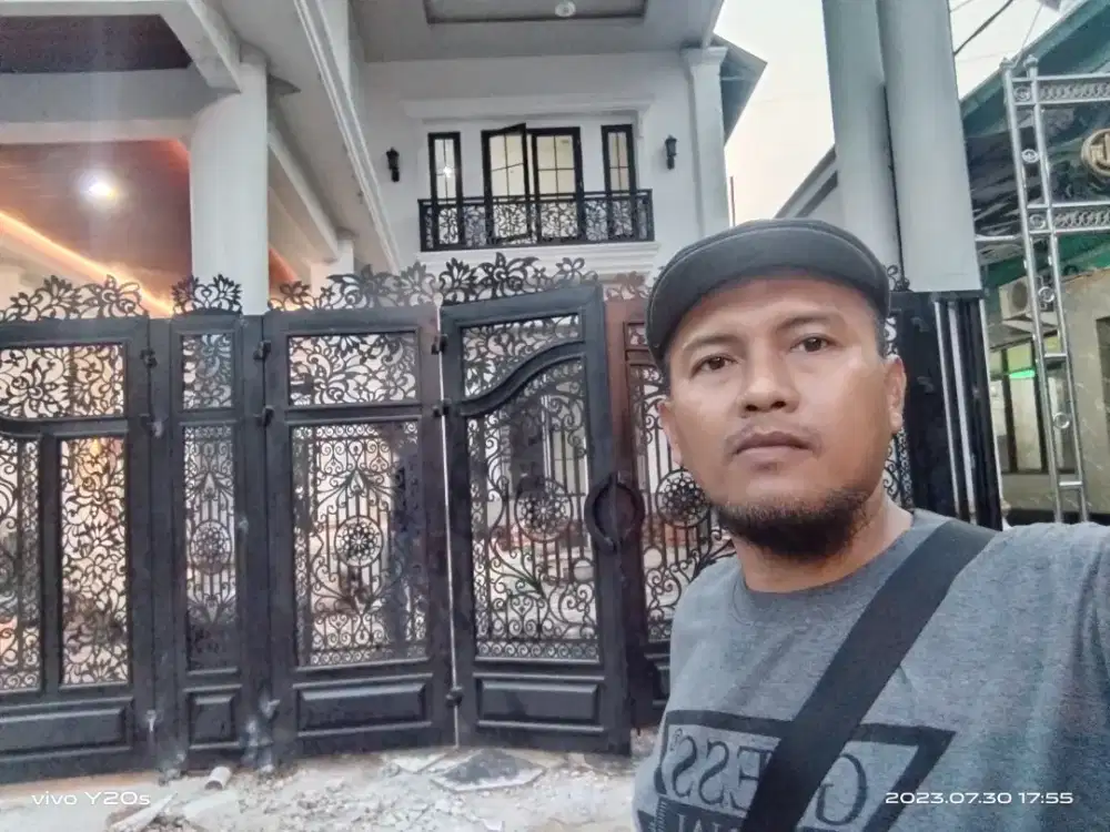 Pagar Kupu tarung, Pagar Lipat Motif Laser Cutting Metal