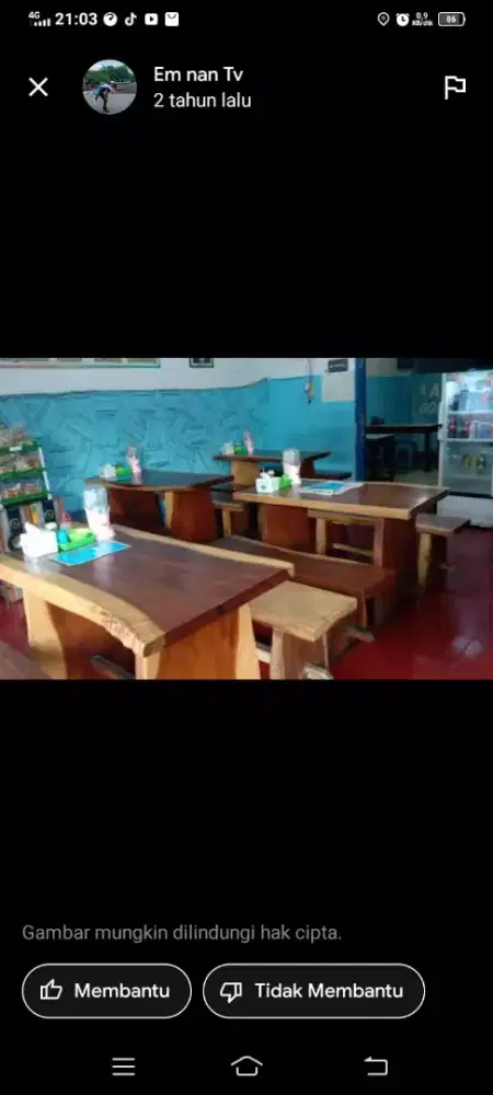 Dijual meja dan kursi panjang dari kayu trembesi