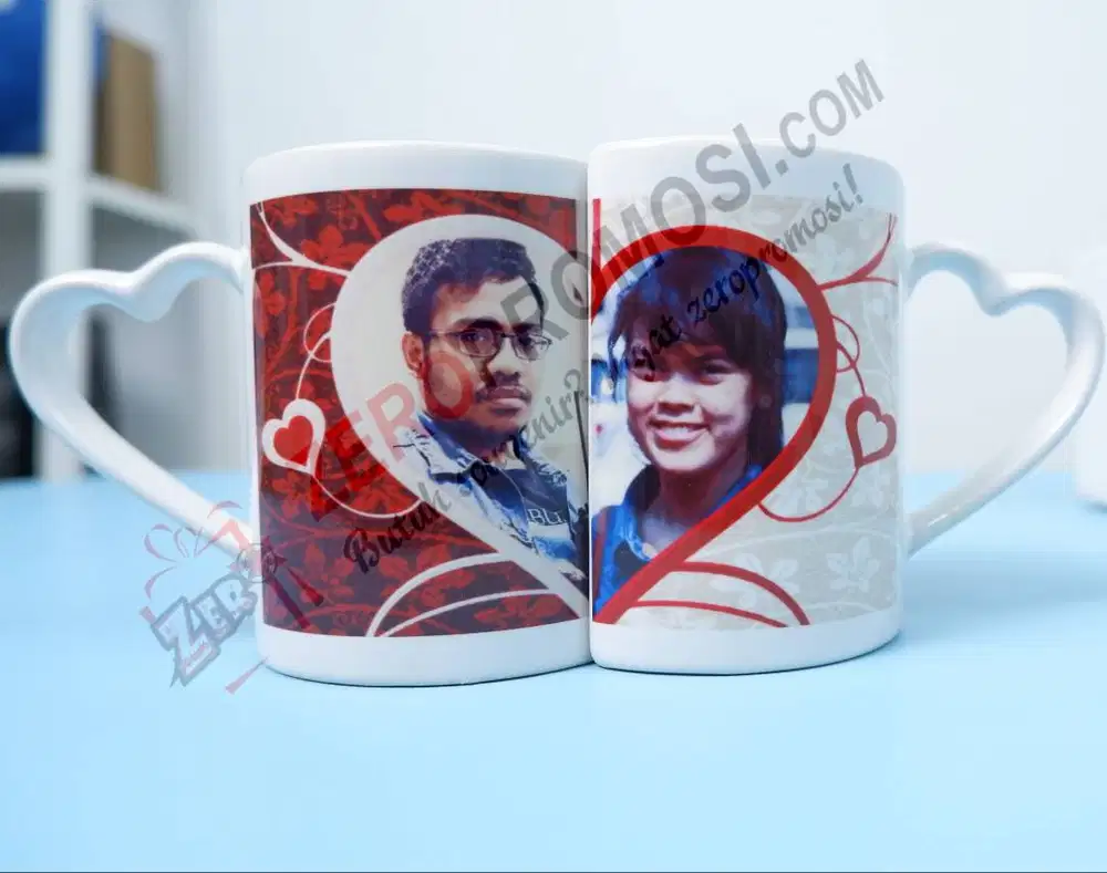 Mug Couple Romantis bisa cetak foto anda