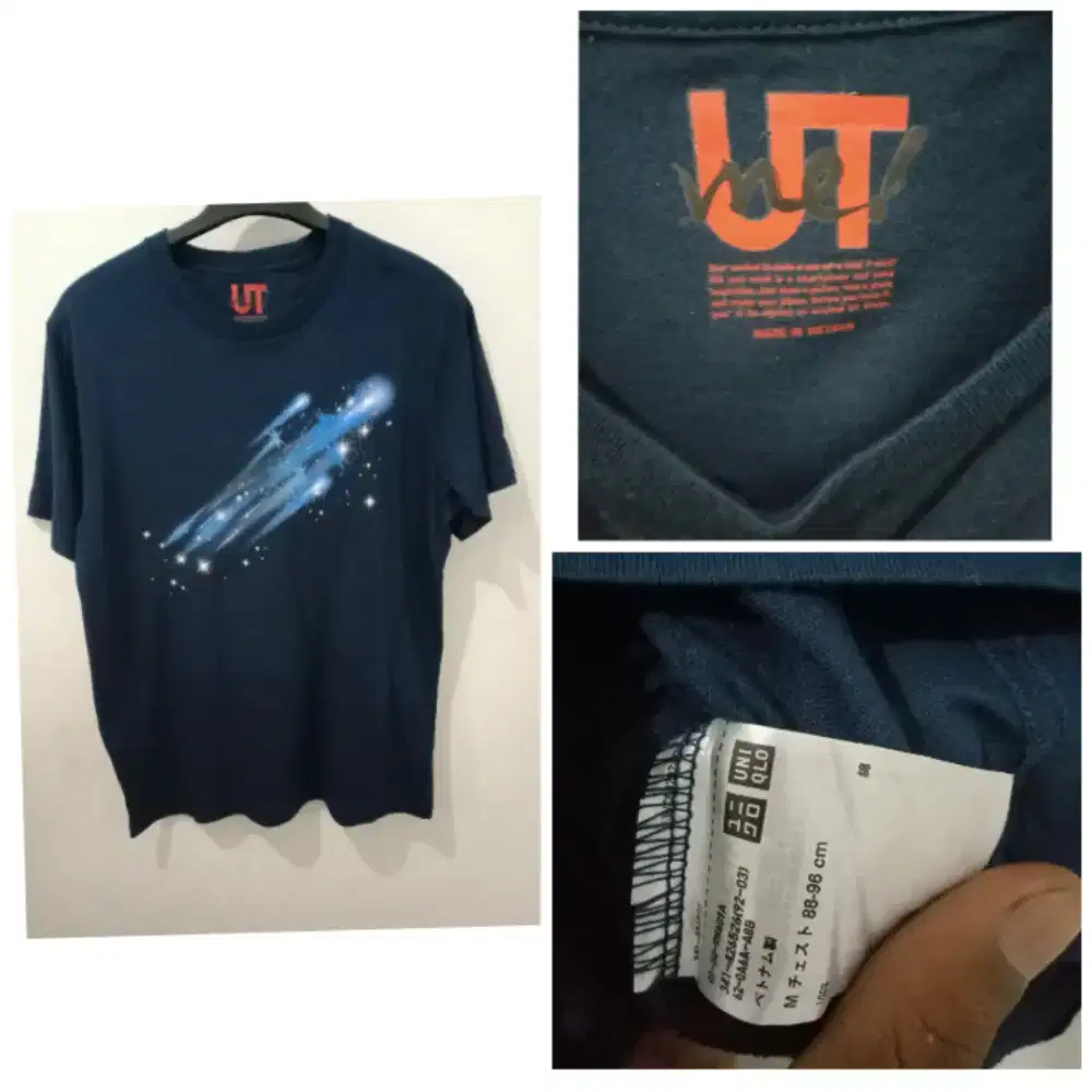 Kaos uniqlo corak planet