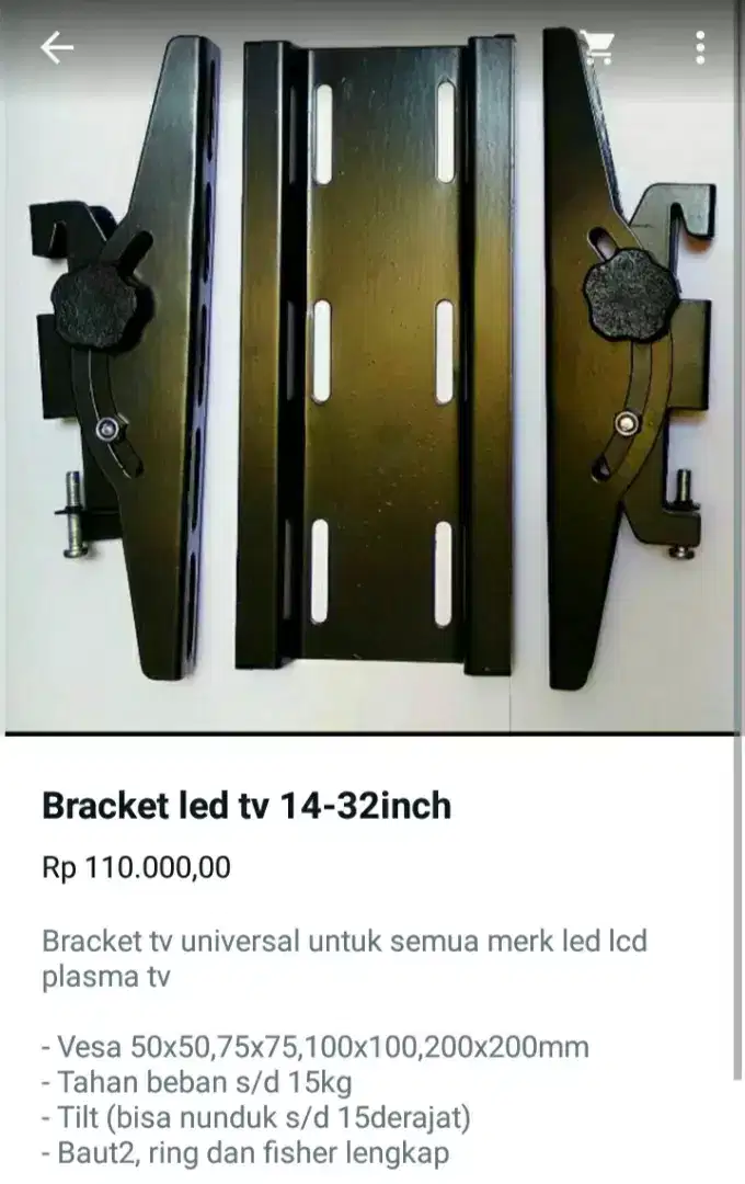 hasil pasang braket tv led lcd