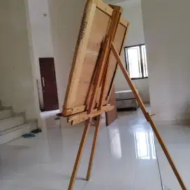 Meja lukis lipat Kayu Jati & Tas