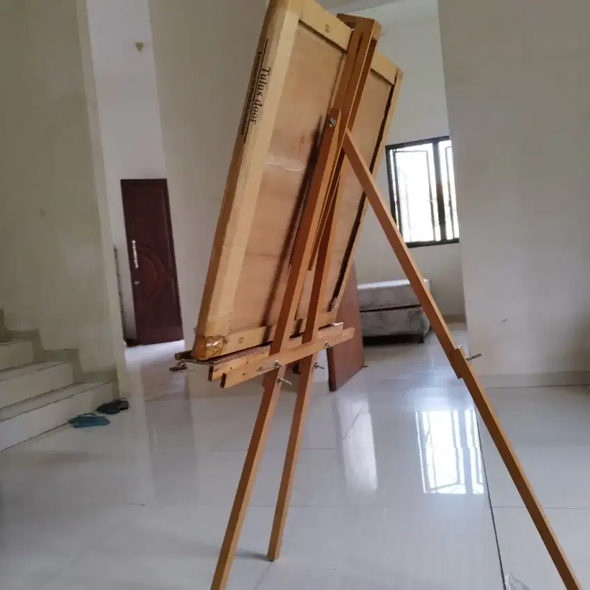 Meja lukis lipat Kayu Jati & Tas