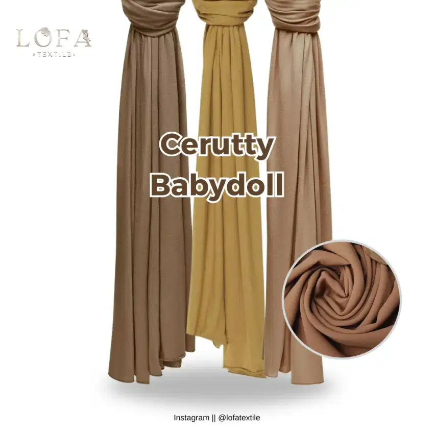 Kain gamis ceruty baby doll harga per yard