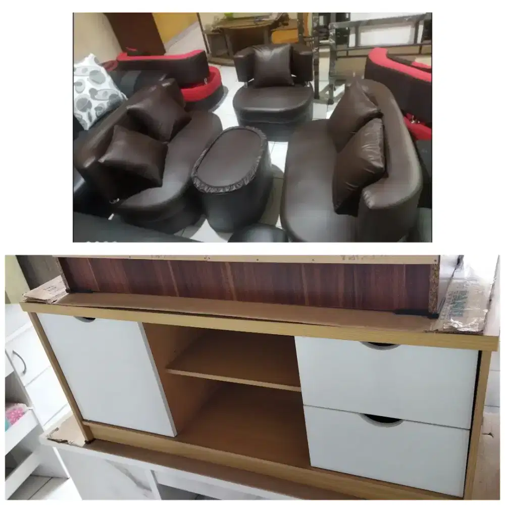 Paket promo sofa jasmine dan rak tv