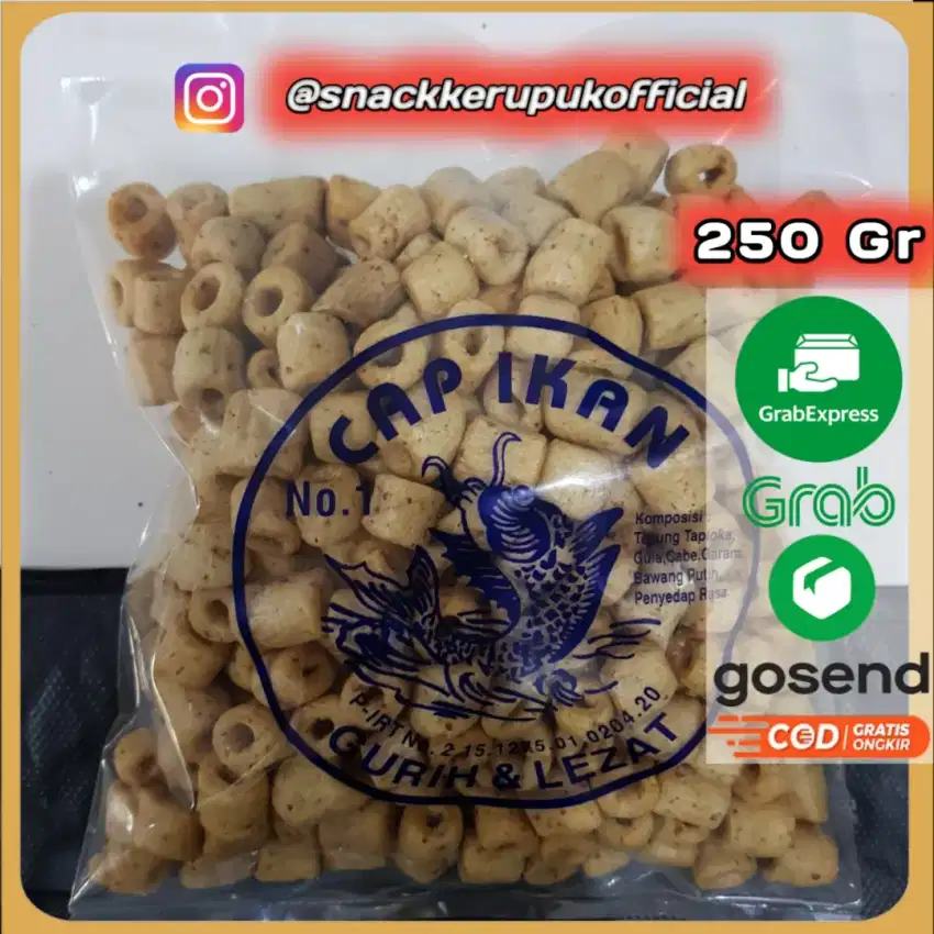 Snack Kerupuk Orong Ori Cap Ikan Keripik Asin