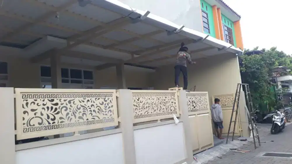Tenda canopy,Pagar minimalis,pagar woodplank