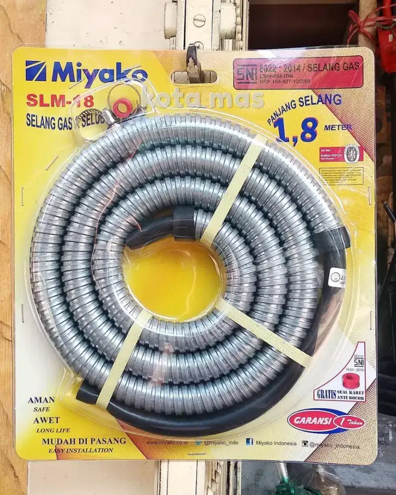 Selang Gas Lapis Spiral Miyako SLM18 Aman Awet Bagus Murah Baru