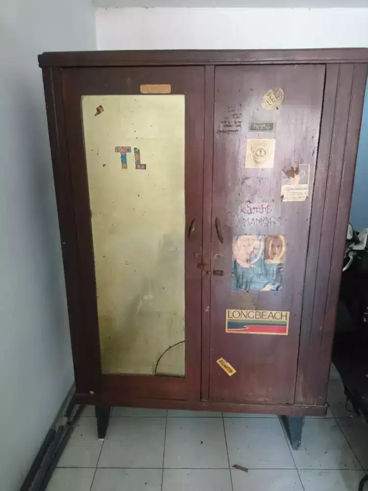 Lemari Jati tua Lemari pakaian Jati anti banjir bonus lemari kecil