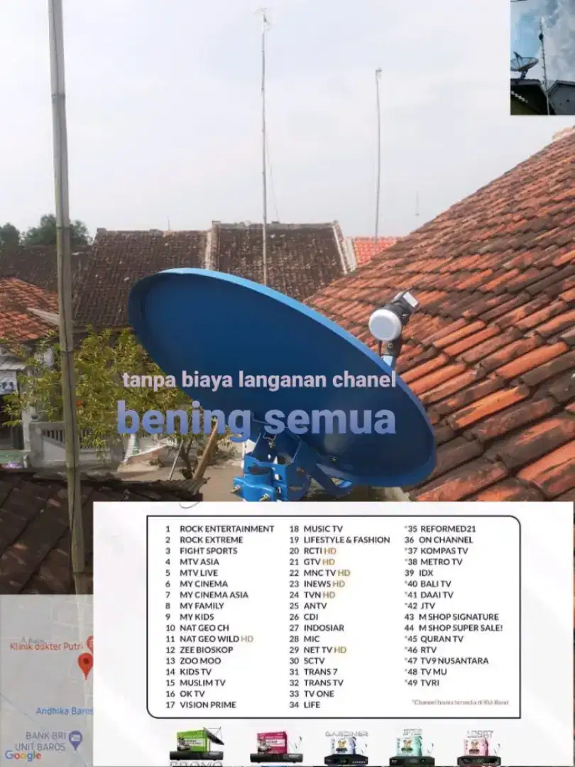 1 paket antena parabola mini sama pemasangan