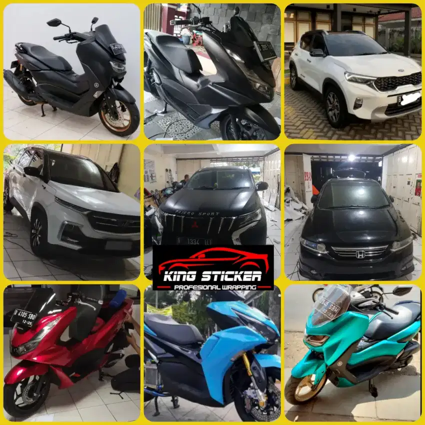 pasang sticker motor mobil decal stiker wrapping cutting sticker mobil