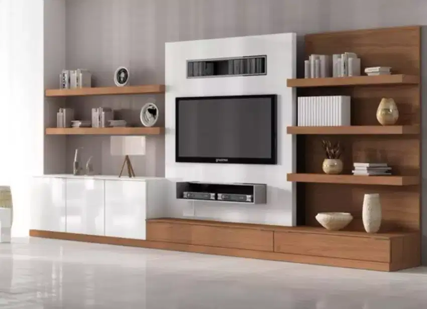 backdrop rak tv meja dapur kitchen set penyekat buffet lemari baju