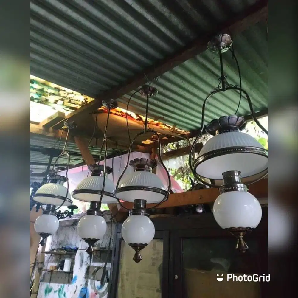 Lampu gantung kuningan antik dekorasi lampu hias klasik joglo