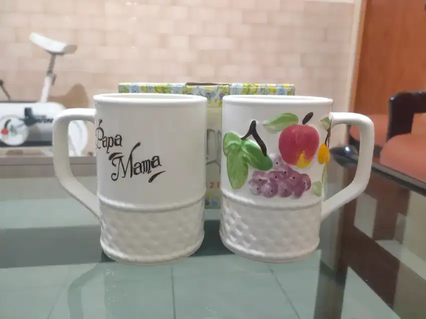 Cangkir keramik Nakato Mug 2 pcs gambar timbul