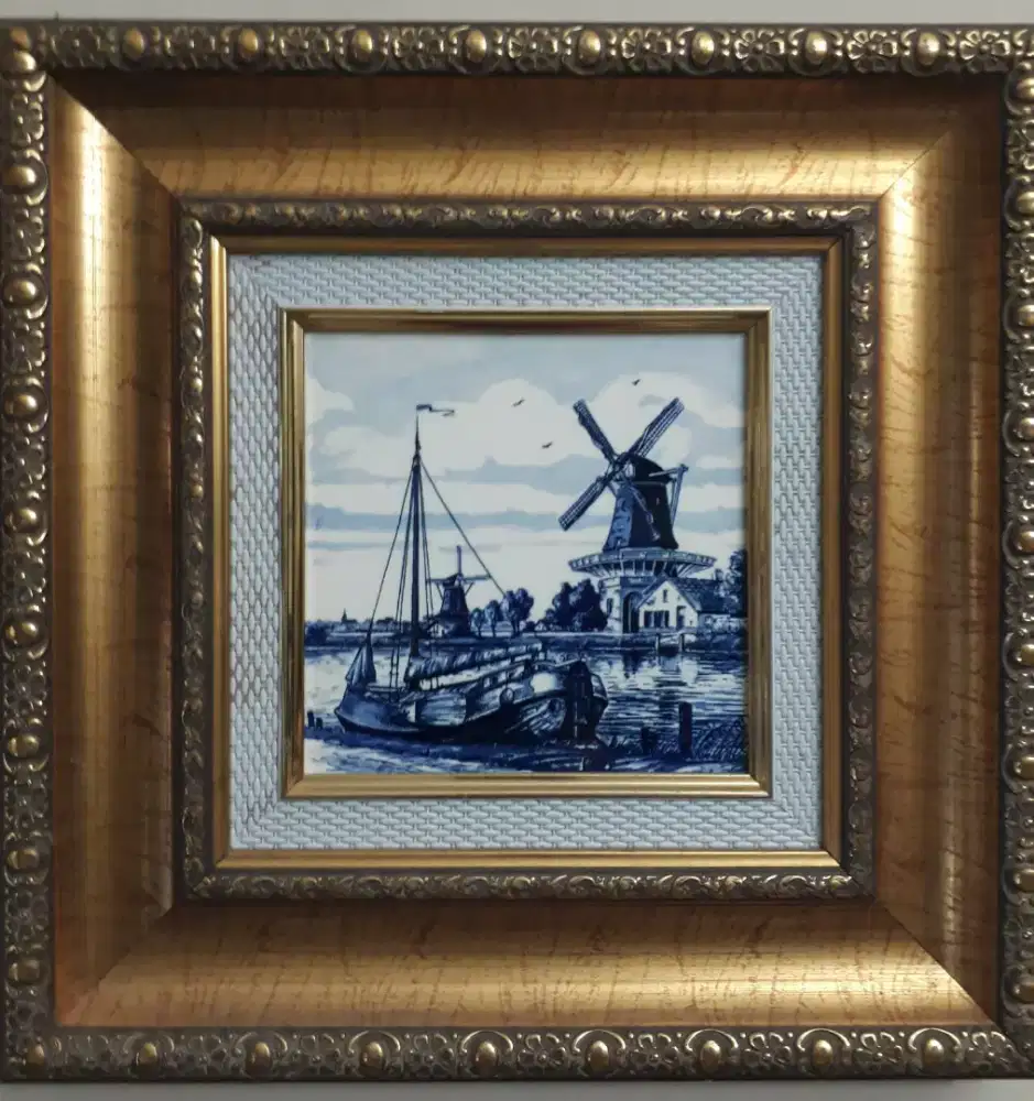 Tegel keramik delft holland eropa bingkai ukir 7 pcs harga satuan