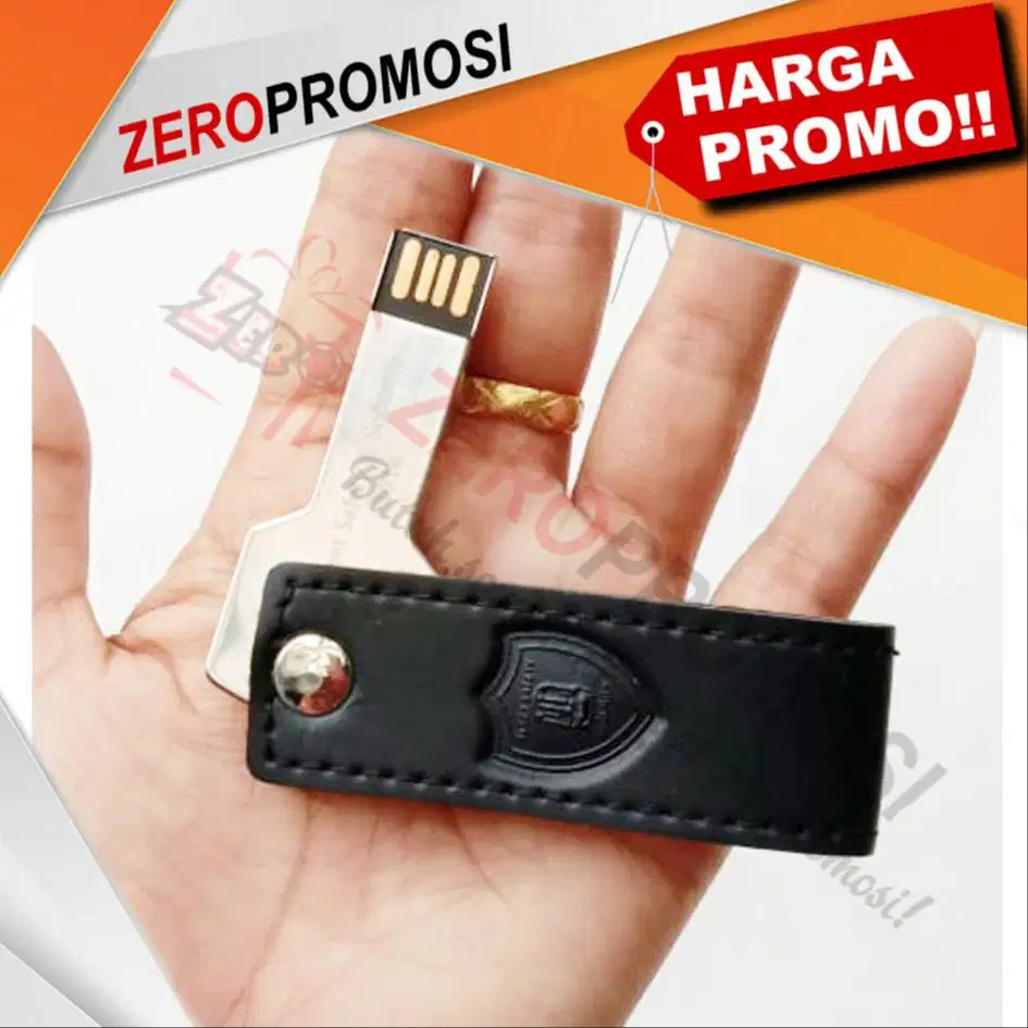 Flashdisk Kulit Swivel Kunci Polos 4GB - fdlt25