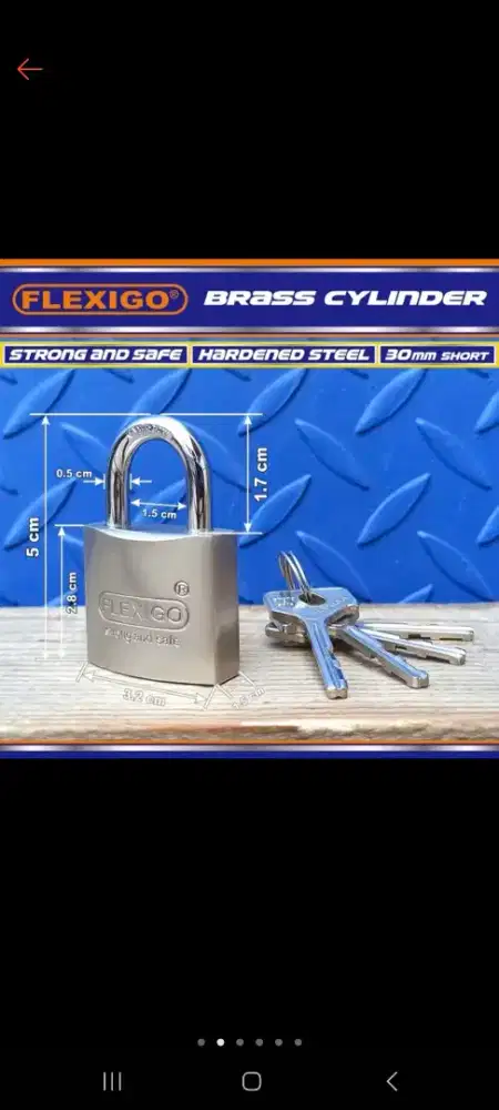 Kunci gembok merk FLEXIGO 30mm