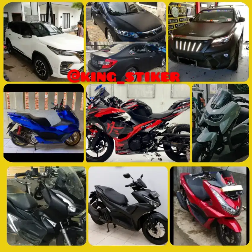 pasang sticker mobil motor decal stiker wrapping cutting sticker mobil