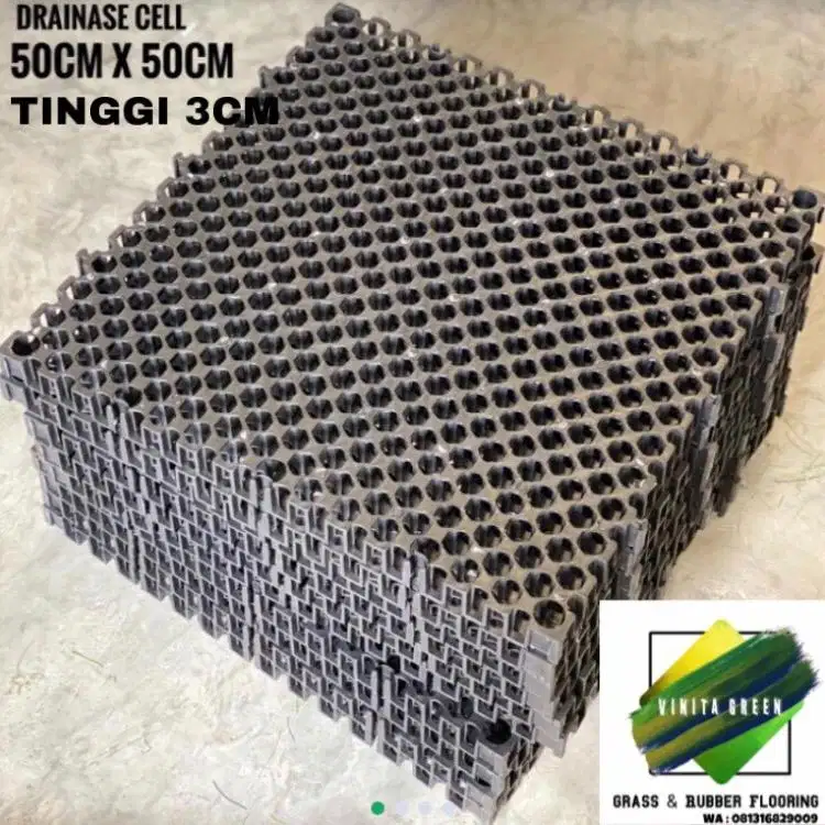 Drainase Cell Rumput Sintetis 50x50x3cm Per M2