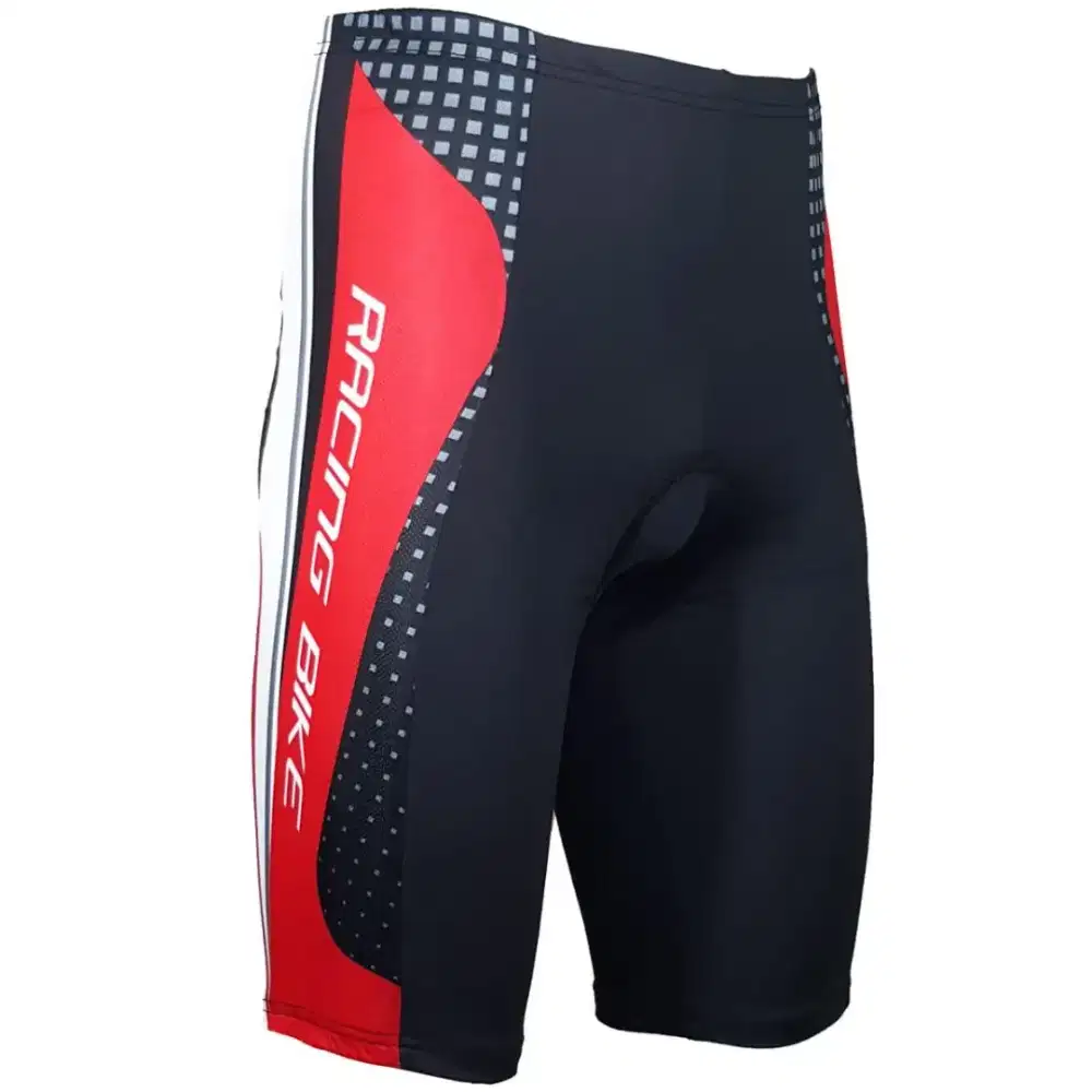 Celana sepeda pendek ketat Racing Bike Merah