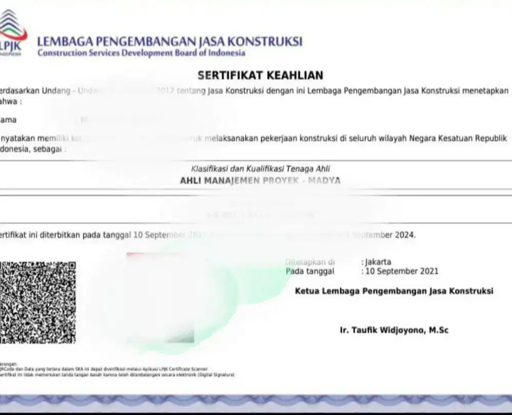 Jasa sertifikasi / Sewa Tenaga Ahli Konstruksi