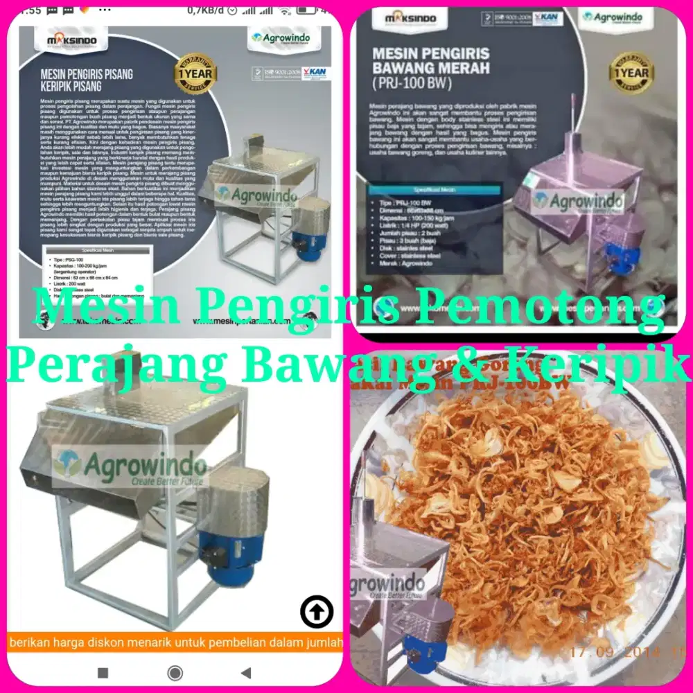 Mesin Potong Pemotong Iris Pengiris Perajang Kentang Bawang Agrowindo