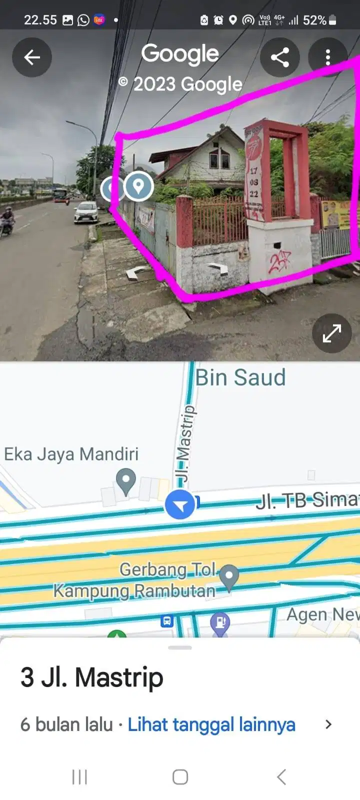 Jual tanah dan bangunan TB Simatupang, Kp rambutan jaktim