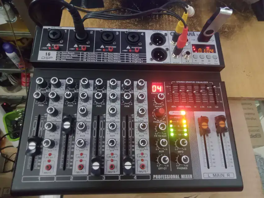 Audio mixer 4chanel, blutut,equalizer,16 Dsp