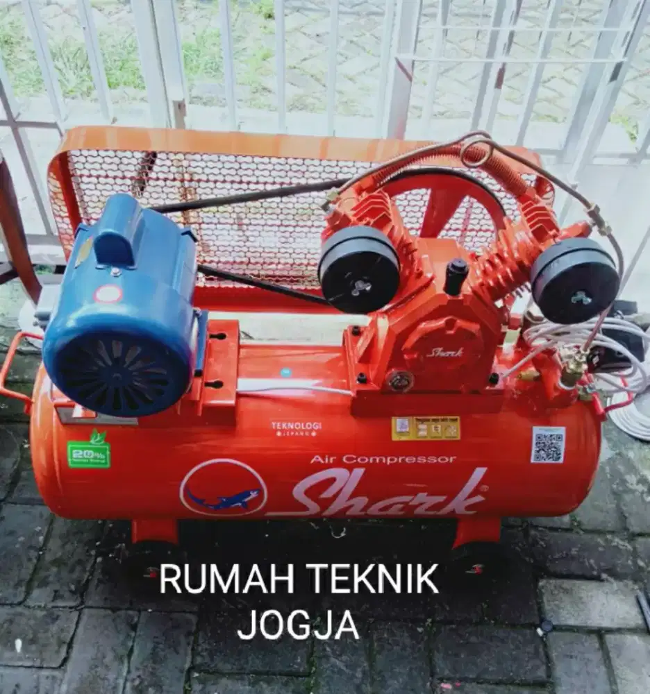 (rumah teknik jogja)kompresor shark 1/2 hp + dinamo 1/2 hp
