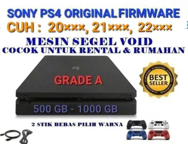 SELLER PROMO ||  PS4 Slim 20××× Software Ori 500 GB Void + 2 Stik DS4