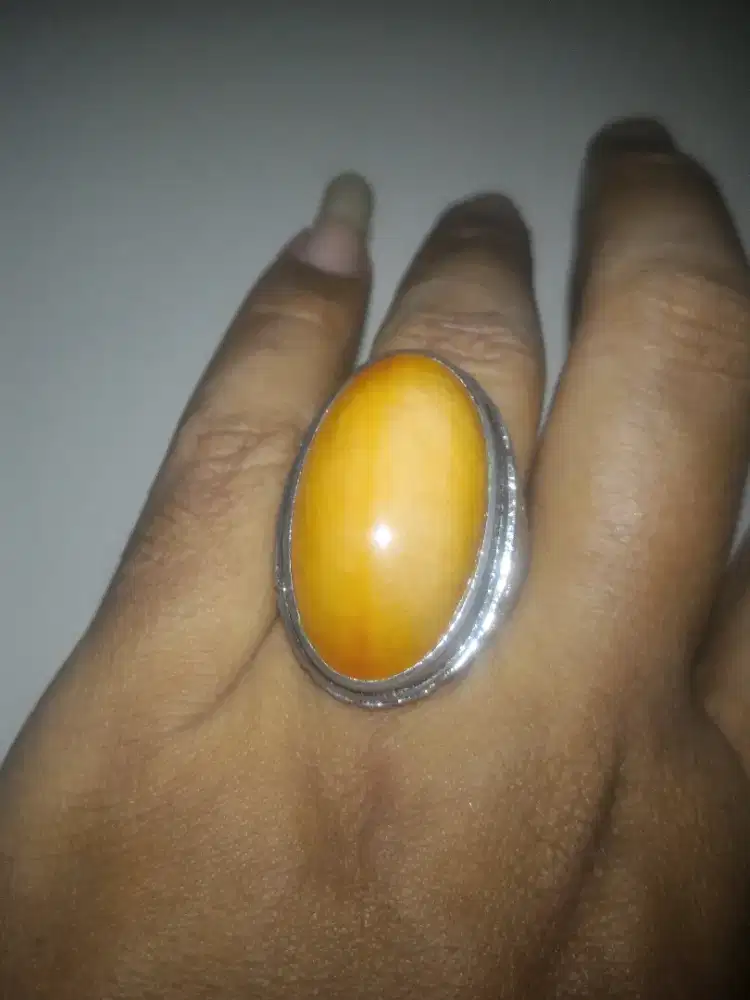 natural batu cincin akik pandan emas serat padat betik