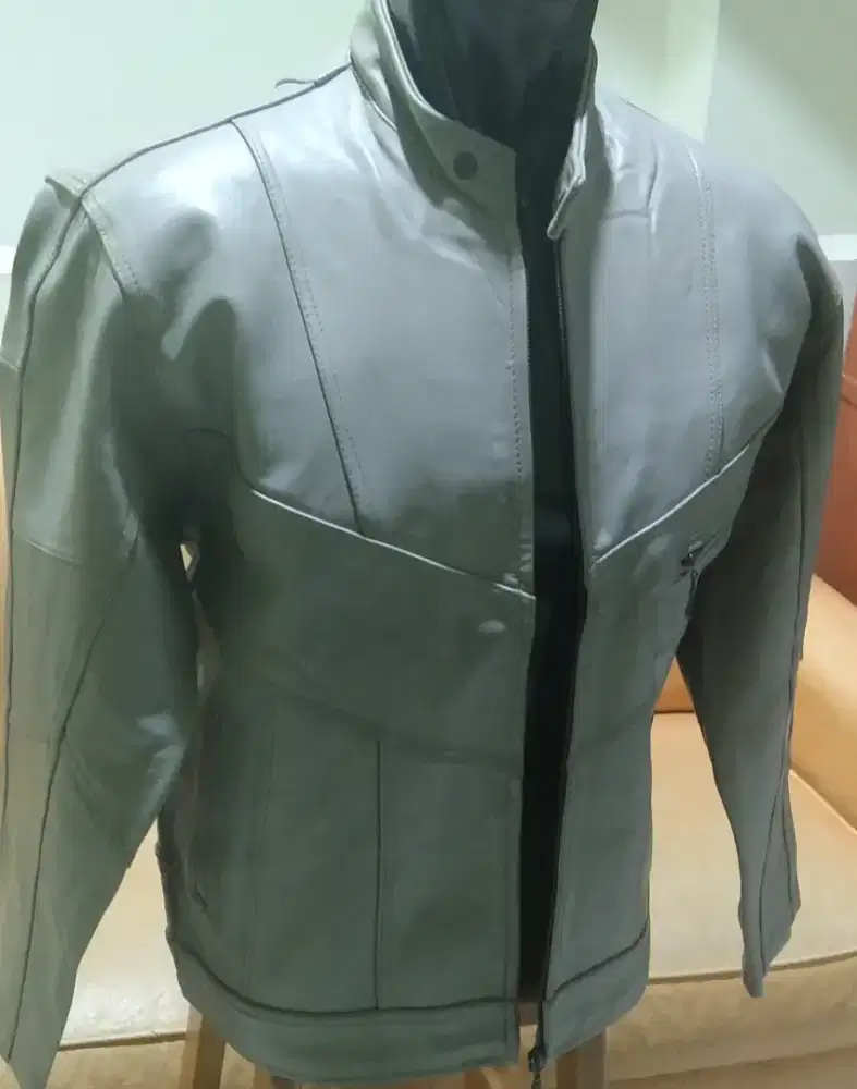 Jaket kulit domba asli garut cream