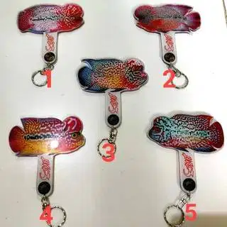 Wayang Louhan Aclyric Tebal Gantungan Kunci Untulan Ikan Louhan Sedang