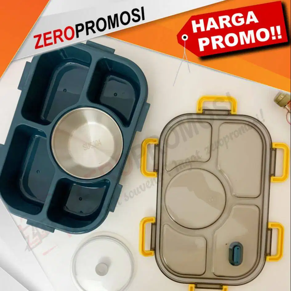 Kotak Bekal Bento 5 Sekat Dengan Mangkuk Sup Bisa Custom