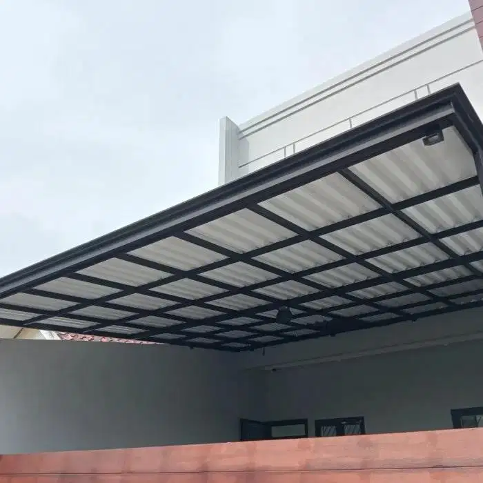 Kanopi besi atap alderon twinwall / solarflat