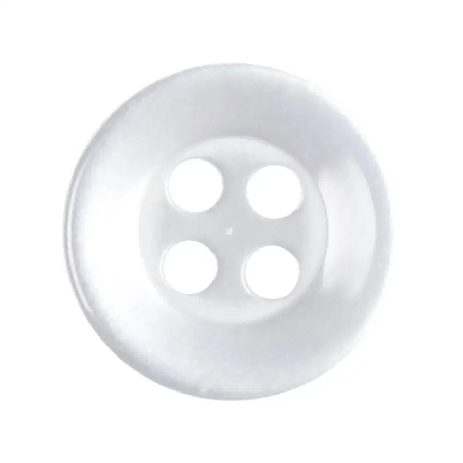 10 Pcs Kancing Resin Putih 9mm 0.9cm 4 Lubang Pakaian Kemeja Baju Hem