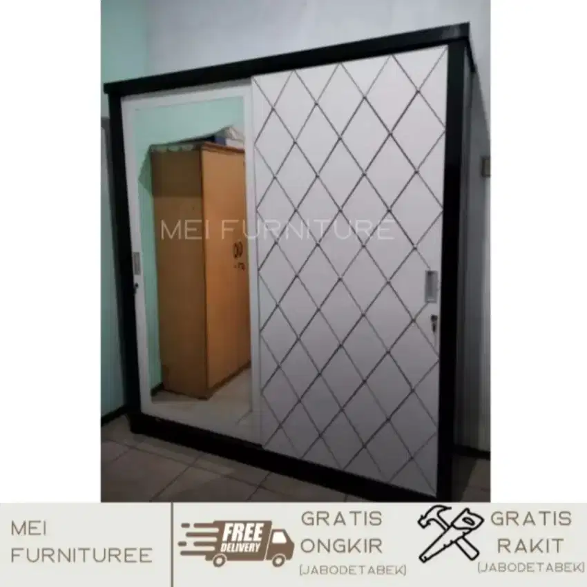 Lemari pakaian 2 pintu sliding door murah