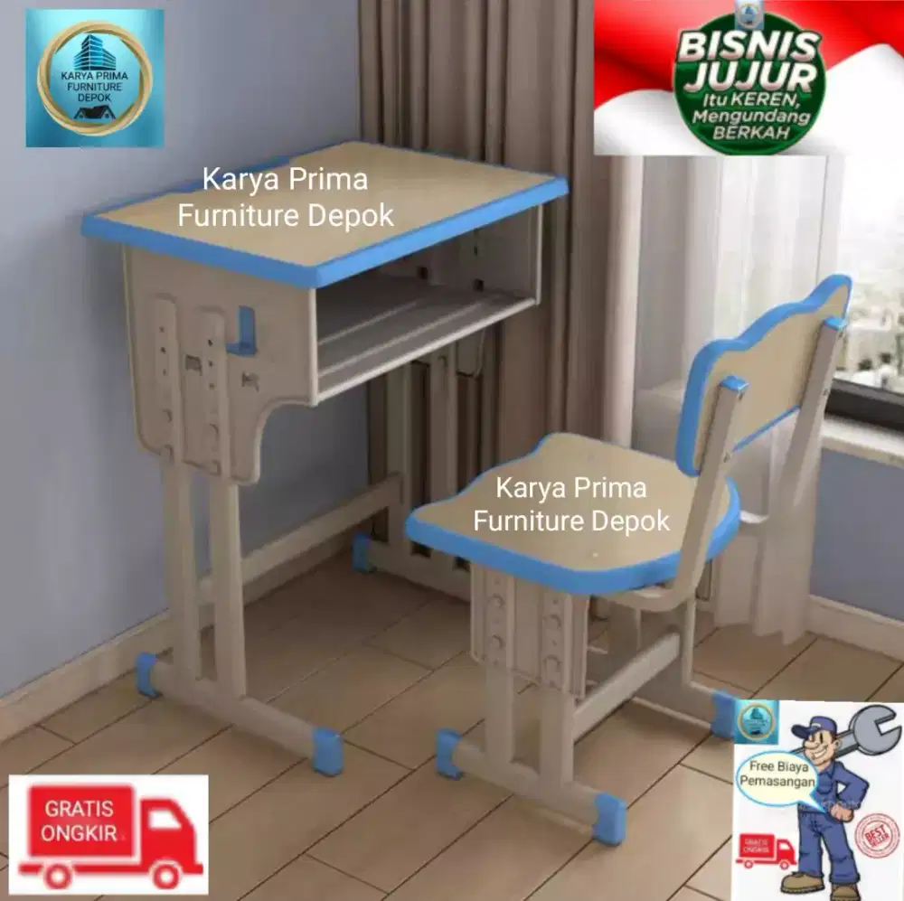 Meja  Belajar Sekolah kuat & awet cocok ruangan TK, SD, SMP, MI, MTS