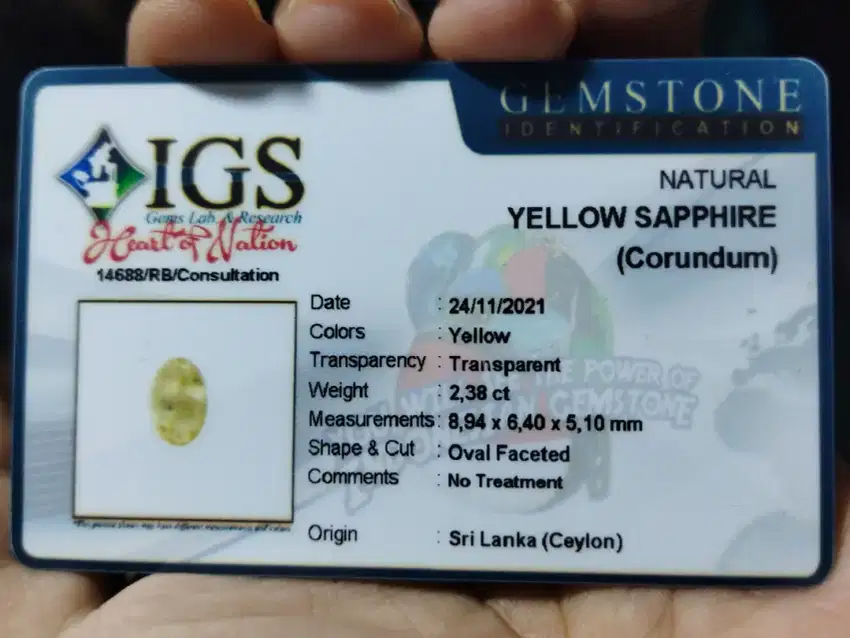 Natural Yellow Sapphire Ceylon Srilanka No Treatment Ring Perak