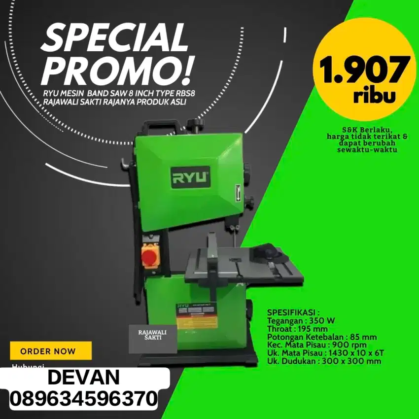 RYU MESIN BAND SAW 8 INCH RBS8 MURAH BERGARANSI