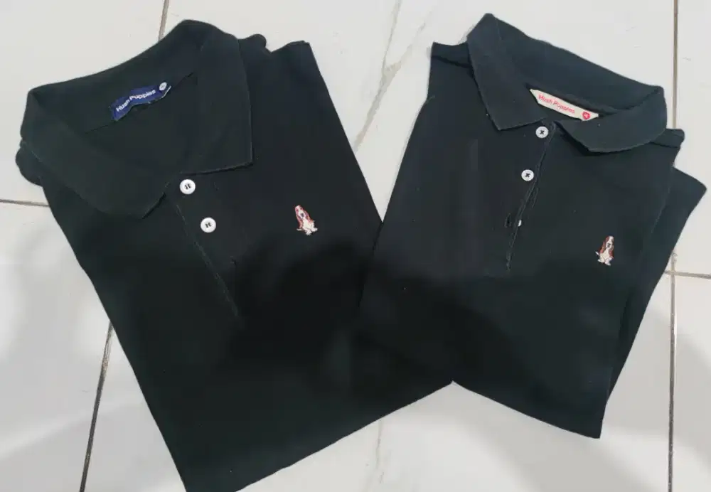 Kaos polo hush puppies couple hitam xl