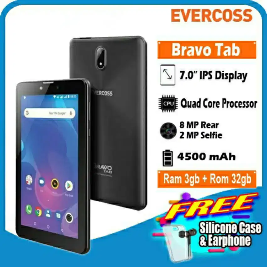 New Segel Tab Evercoss Bravo 7 Inc Ram 3/32 GB Selevel Maxtron Advan