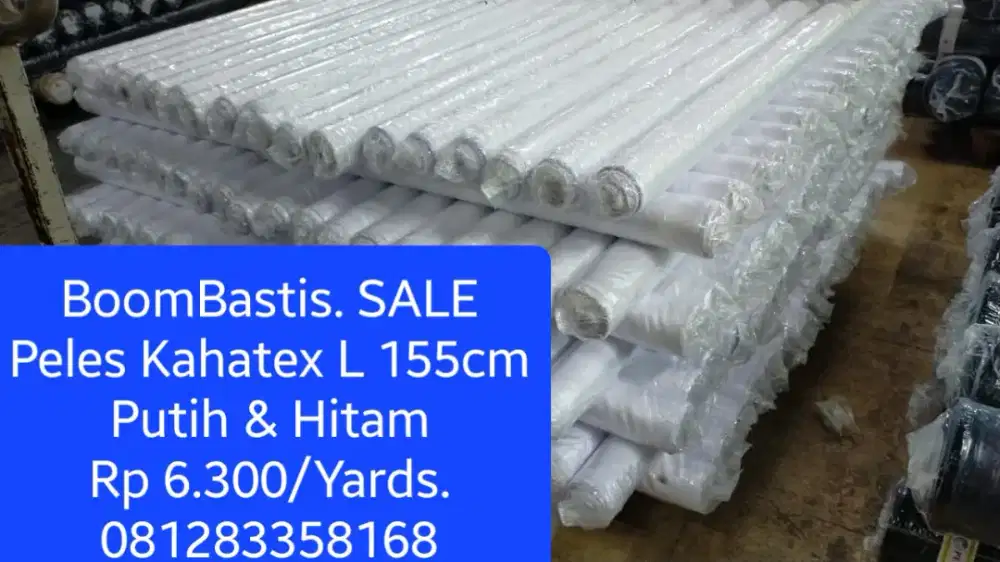 Boom Bastis Super Sale. PELES FELES SATIN SILK KAHATEX. BLACK & WHITE