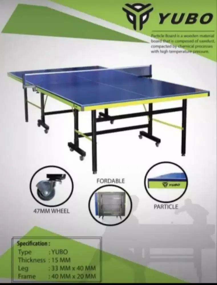 Tenis Meja / Meja Ping Pong merek Yubo
