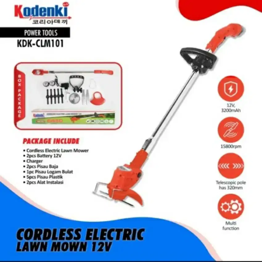 Mesin Potong Rumput Baterai/Cordless Kodenki 12V