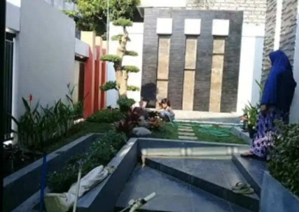 Pembuatan taman kolam ampyangan batu sikat sidoarjo, surabaya, gresik