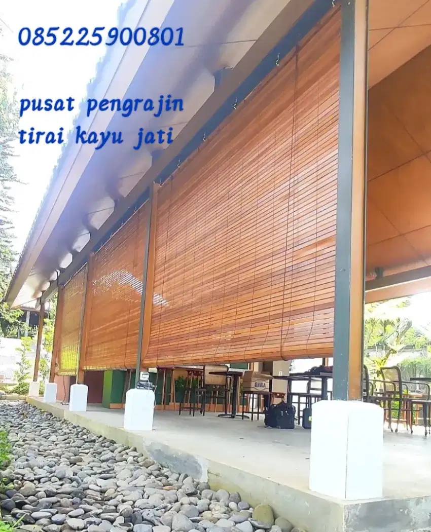 Tirai kayu jati outdoor