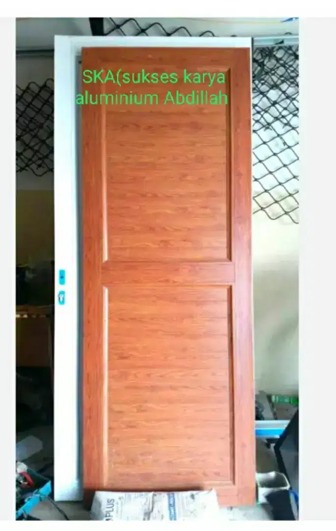 Pintu aluminium Serat kayu plus kusen UK T210xL80